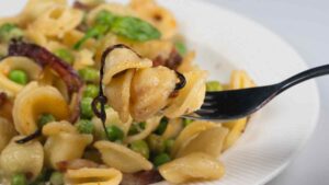 Orecchiette, Pancetta and Peas
