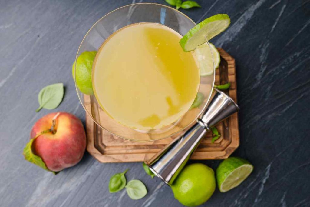 Peach Basil Martini