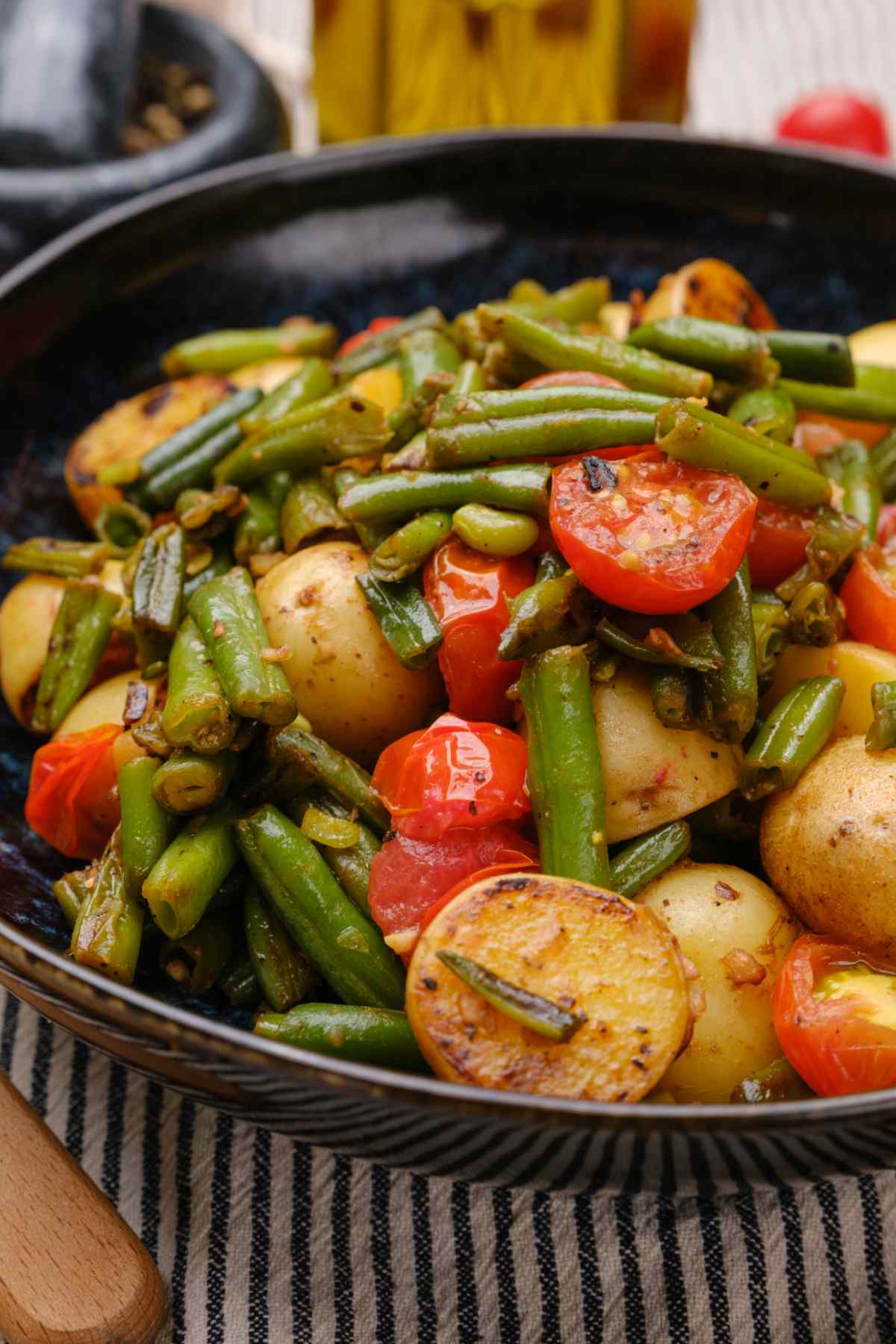 Sautéed Green Beans, Potatoes and Tomatoes